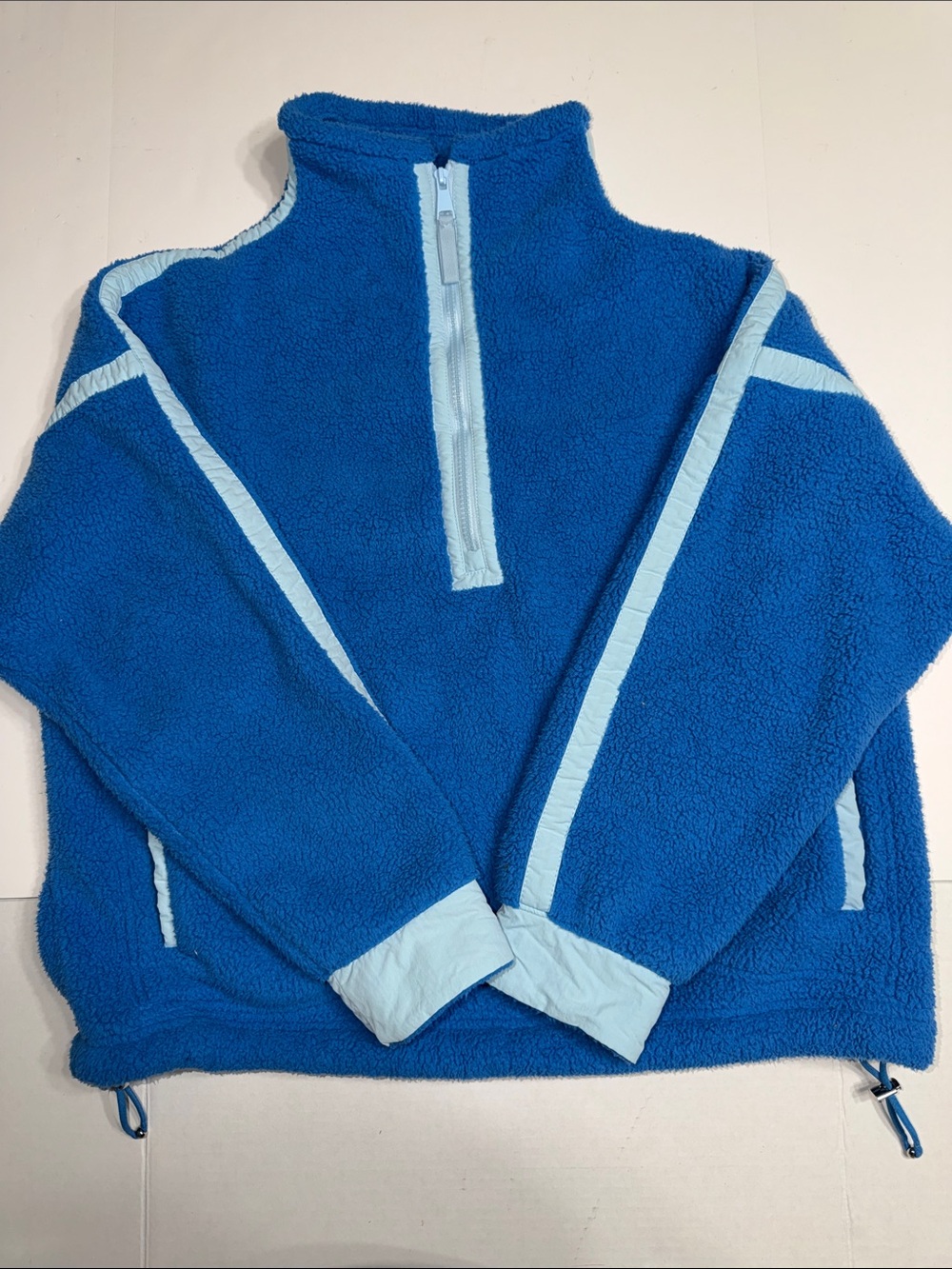 Cozy Blue Sherpa Half-Zip Turtleneck Pullover Free People Dupe